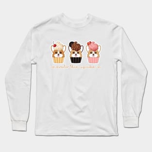 Corgi Cupcake Trio Long Sleeve T-Shirt